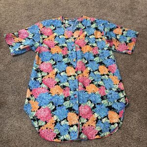 Morgan Taylor Intimates Nightgown Womens Floral Satin Knee Length Dress M Muumuu